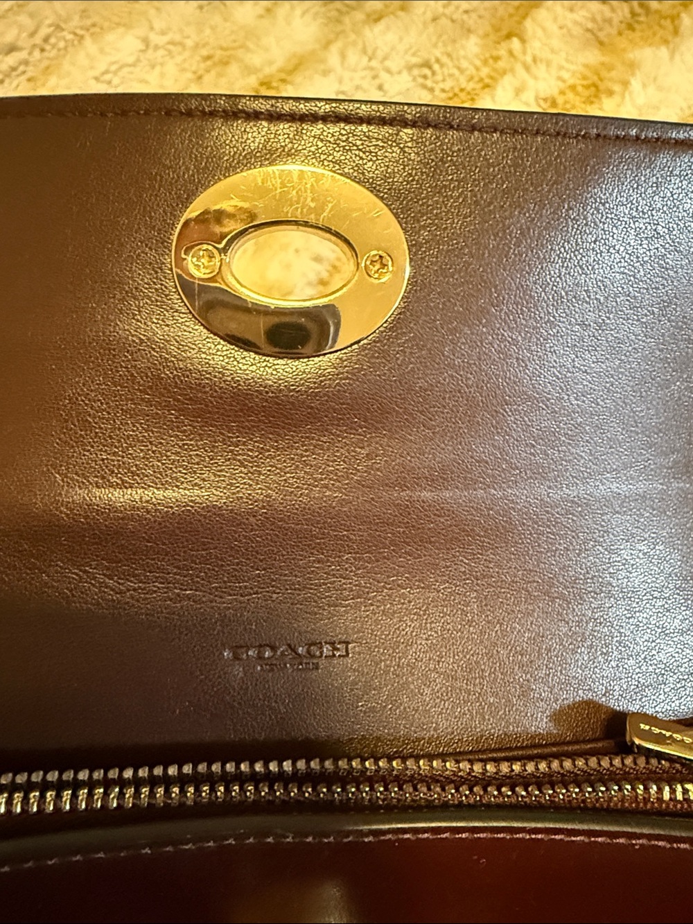 NWOT Coach Dark Brown Leather Wallet with Gold Hardware - Picture 2 of 6